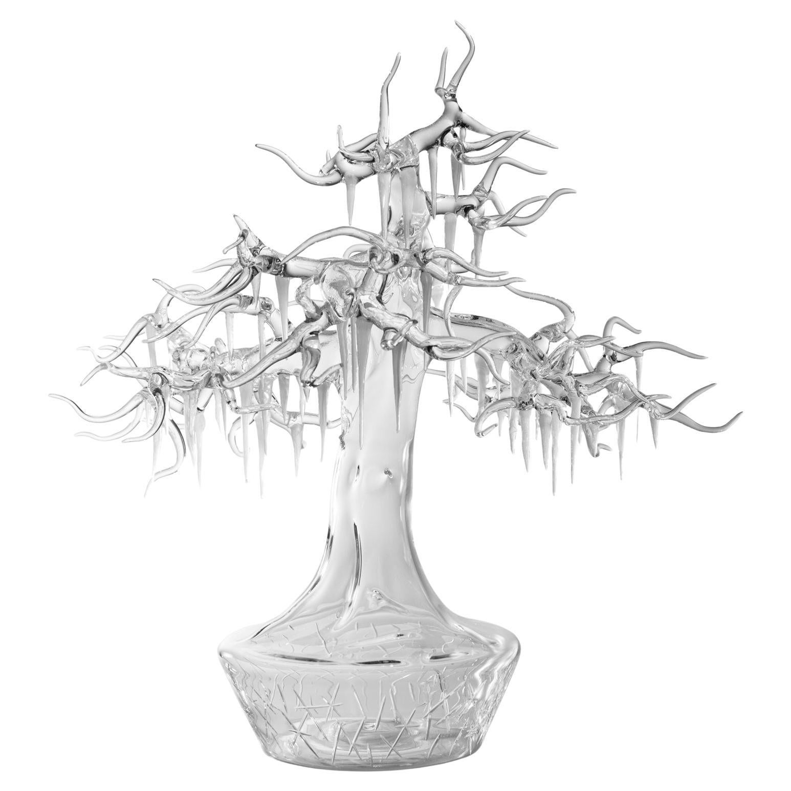 Scultura contemporanea Bonsai di vetro soffiato a mano 2023 Frozen Time Albero di ghiaccio inverno