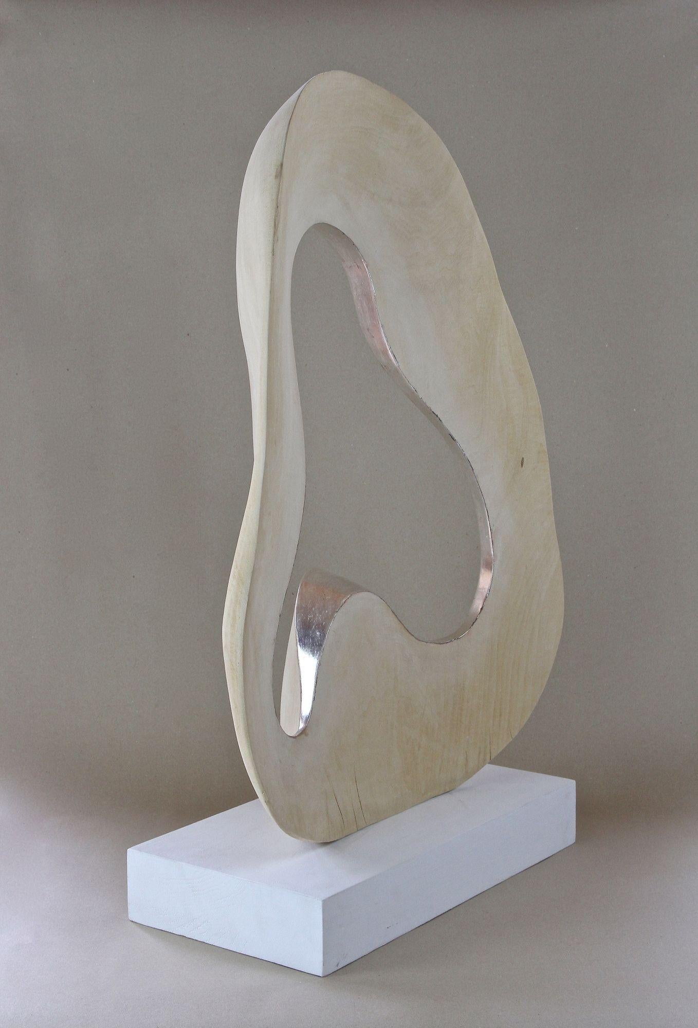 Zeitgenössische Skulptur „Infinty“ – versilbertes Bassholz von M.Treml, Österreich 2021 im Angebot 2
