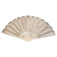 Contemporary Ventaglio Mirror, Wall Fan, Rose Silvered Glass, Satin silk