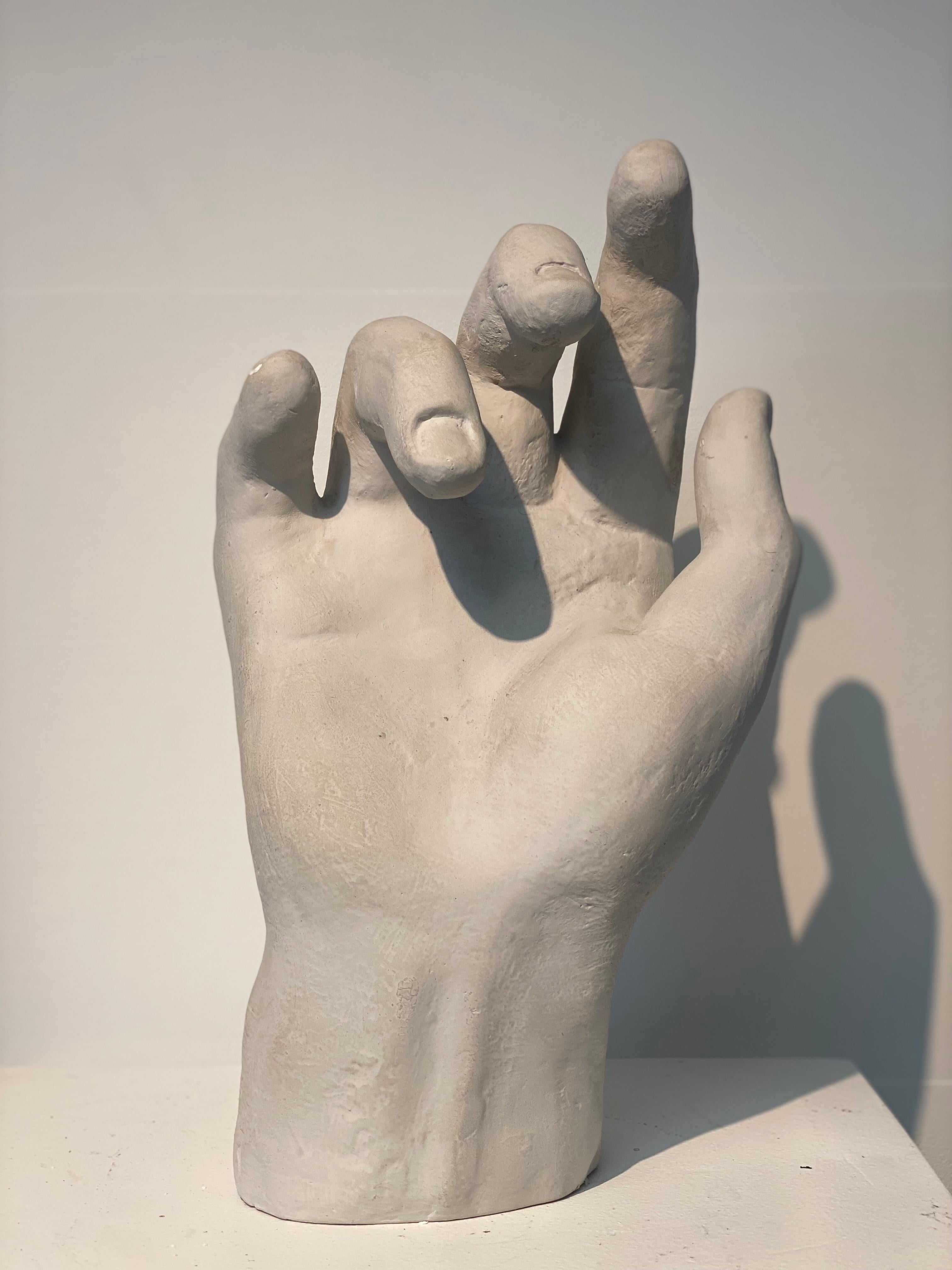 Plaster Contemporary Sculpture of a Hand For Sale