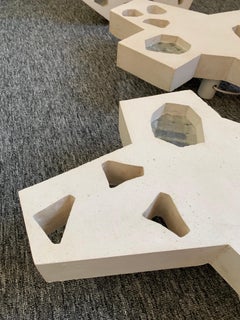 Zeitgenössische Skulpturen-Wandleuchter aus Gipsglas des Atelier Meto, Frankreich