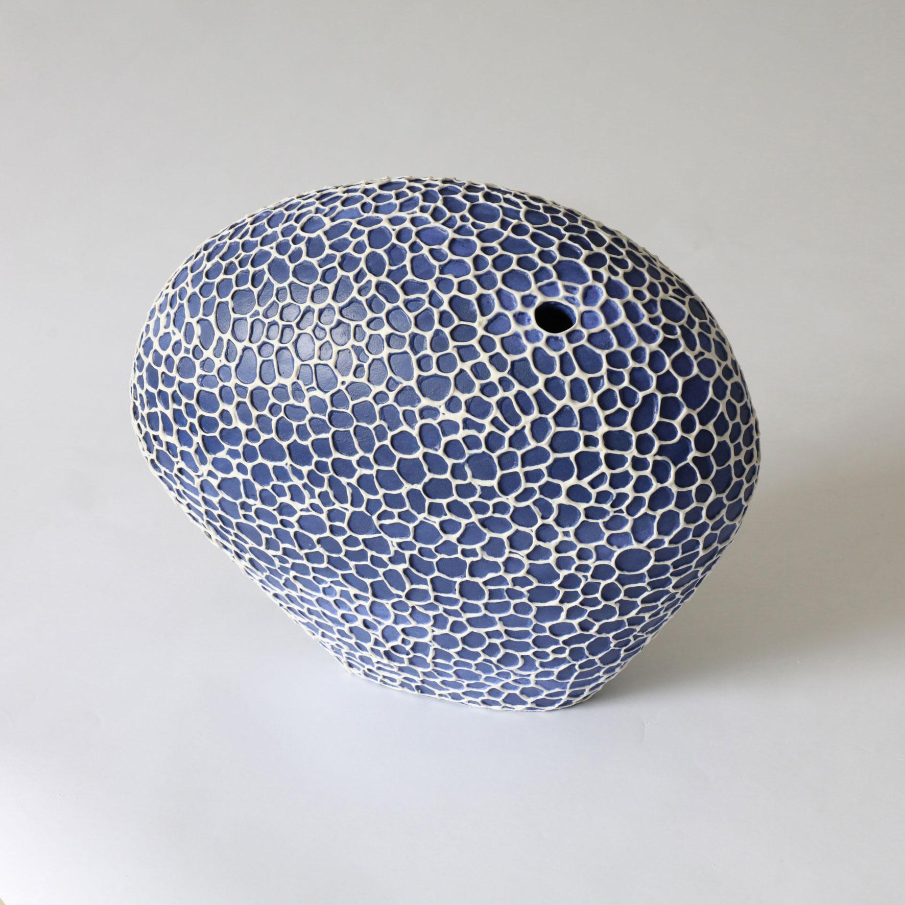 Danish Blue Modern Ceramic Sculptures by Lone Skov Madsen