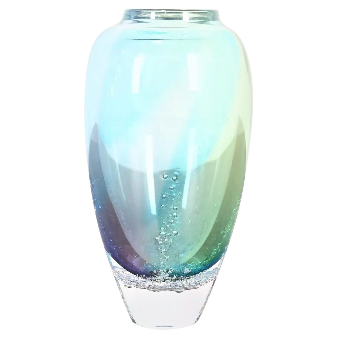 Vaso contemporaneo "Seafoam" soffiato a mano di Buzz Blodgett in vendita