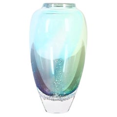 Vaso contemporaneo "Seafoam" soffiato a mano di Buzz Blodgett