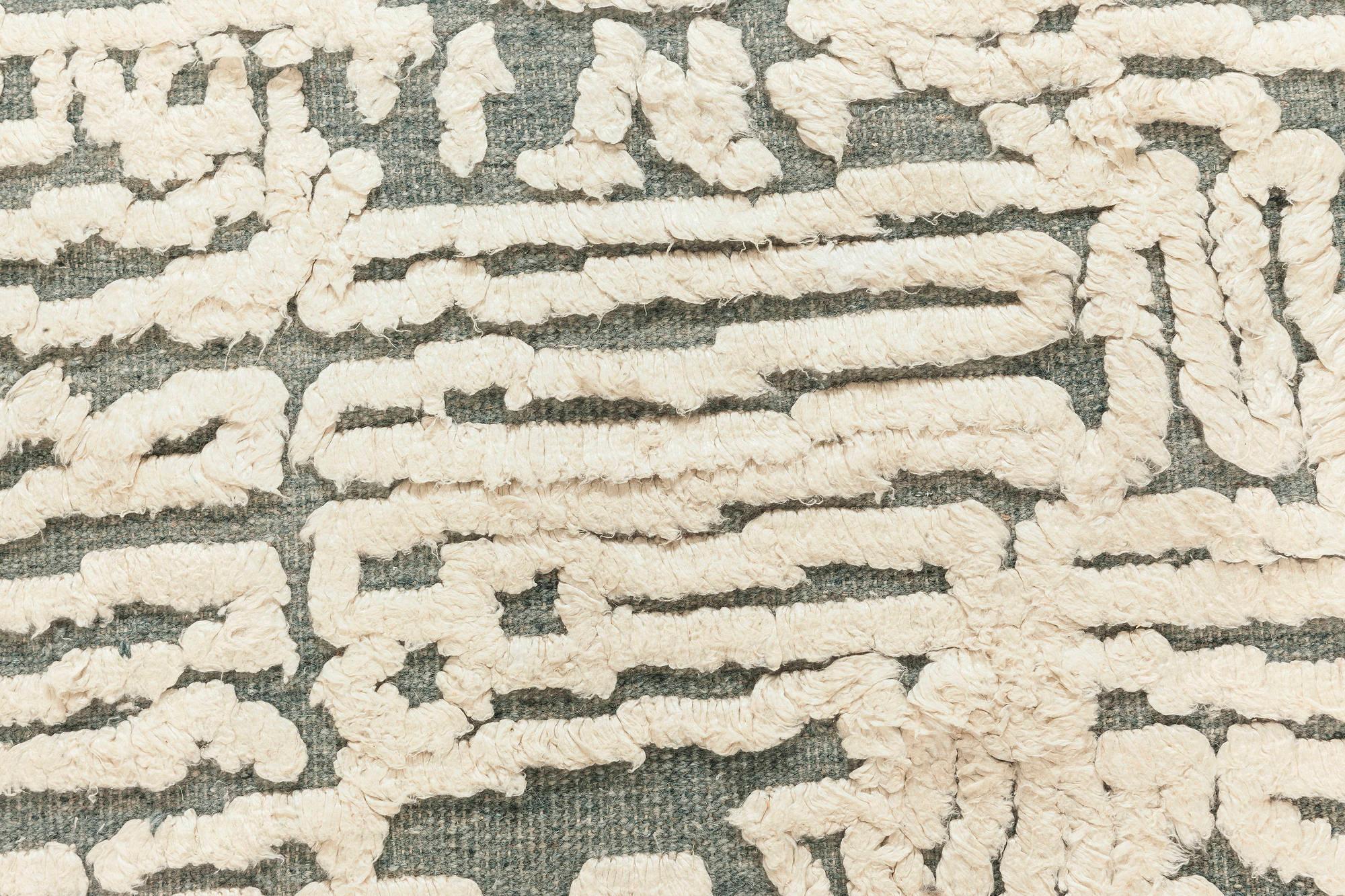 Moderno Tappeto contemporaneo Seafoam High-Low in seta e lana di Doris Leslie Blau in vendita