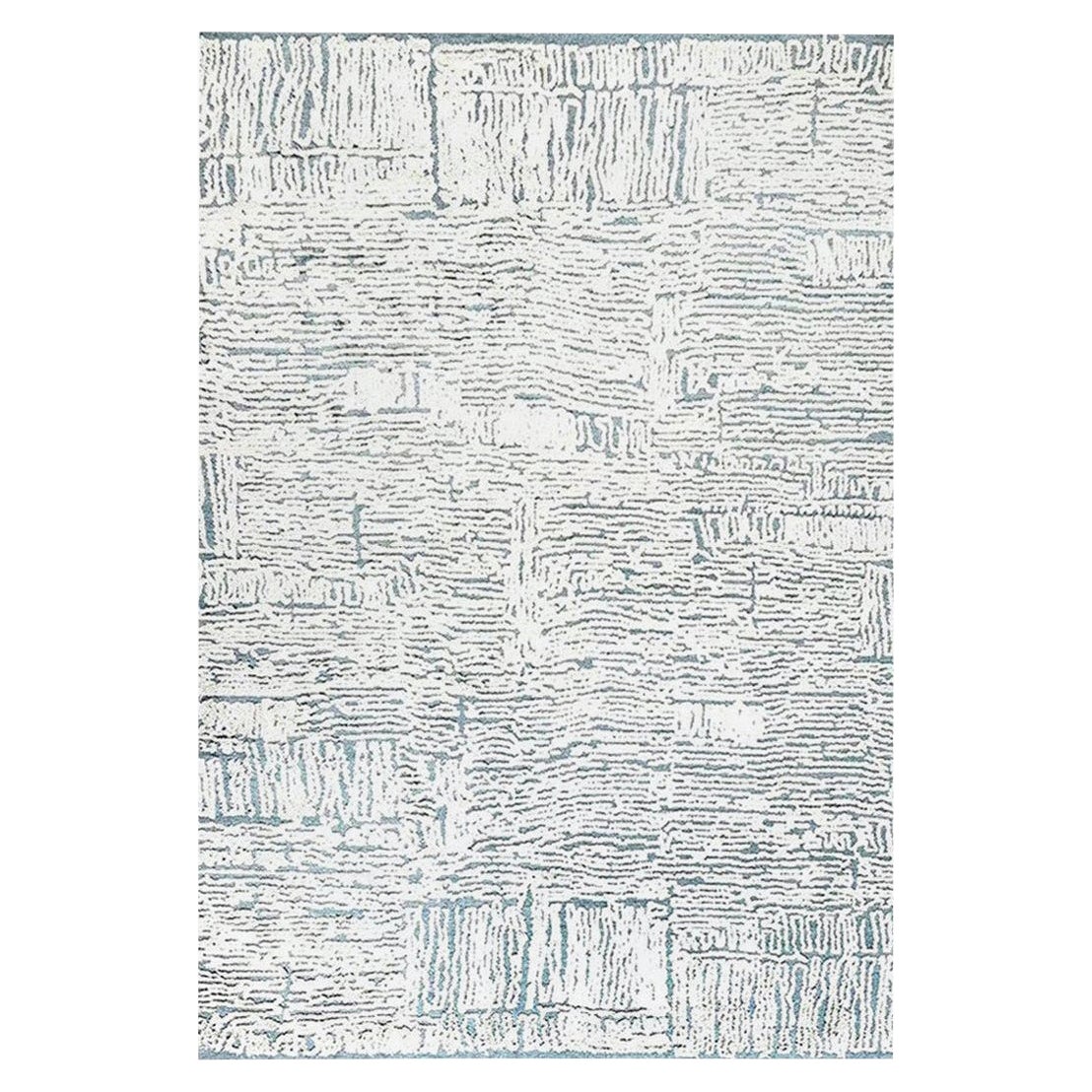 Contemporary Seafoam High-Low Silk and Wool Rug by Doris Leslie Blau For Sale
