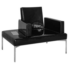 Contemporary Seating Black Vinyl Upholstery Steel Club Chair "Beasts" Series