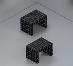 Contemporary Seating/Coffee Table Gaby Black Elle by Chapel Petrassi