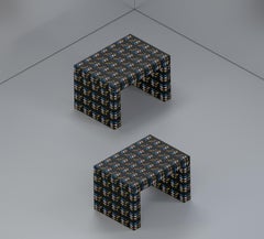 Contemporary Coffee Table/Seating Gaby Black Rainbow by Chapel Petrassi
