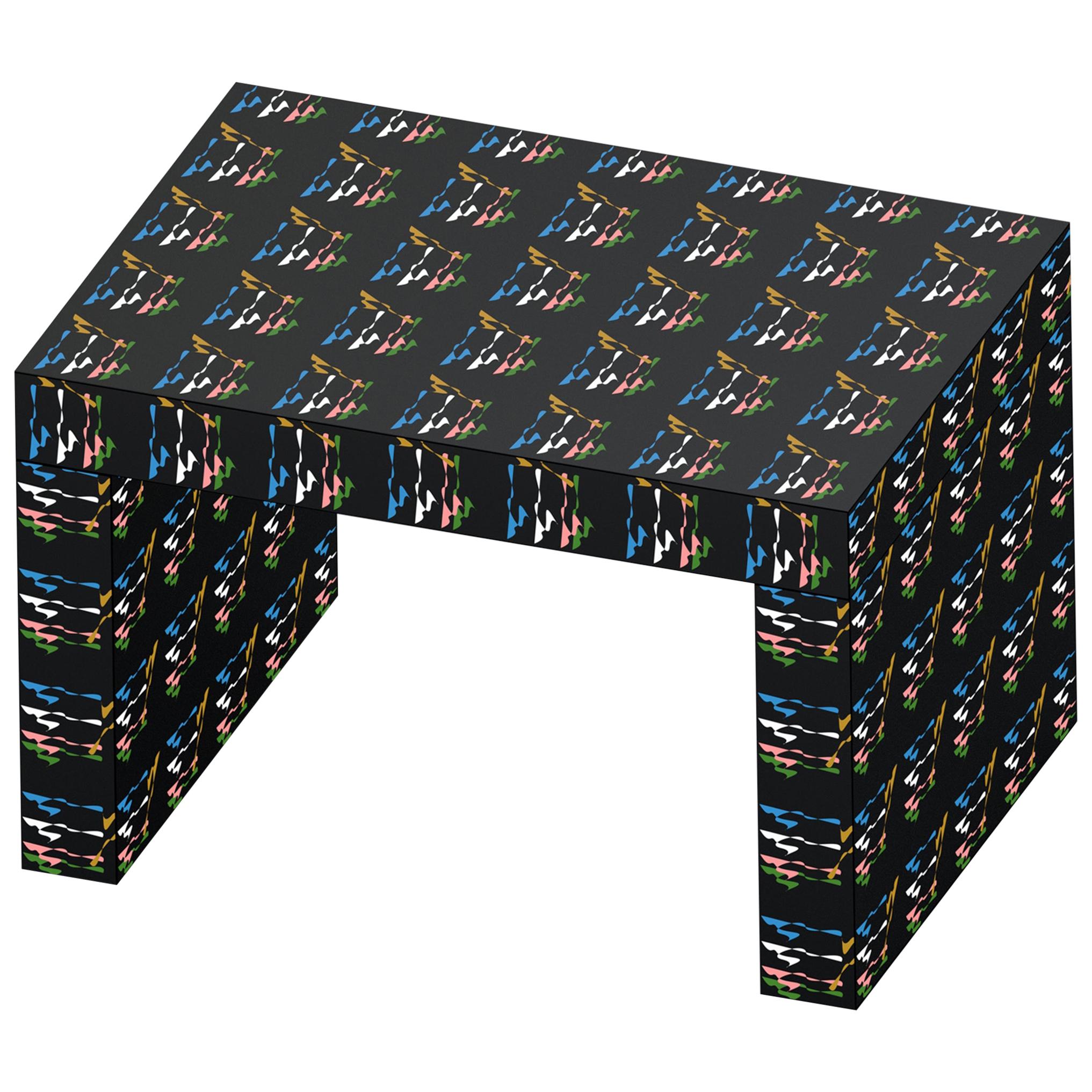 Contemporary Coffee Table/Seating Gaby Black Rainbow by Chapel Petrassi For Sale