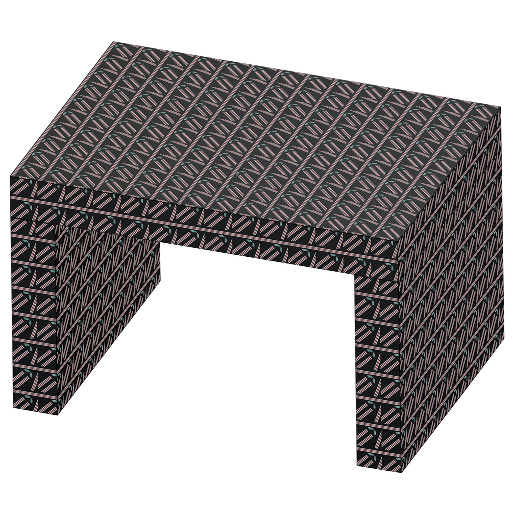 Contemporary Seating or Coffee Table Gaby Black California by Chapel Petrassi For Sale