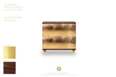 Contemporary Sela Bedside Table in Ash, Ebony, Walnut, Poplar Root, Ironwood