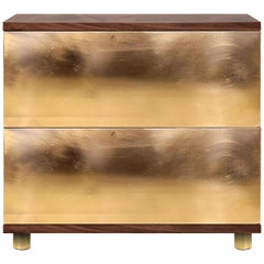 Contemporary Sela Bedside Table in Ash, Ebony, Walnut, Poplar Root, Ironwood