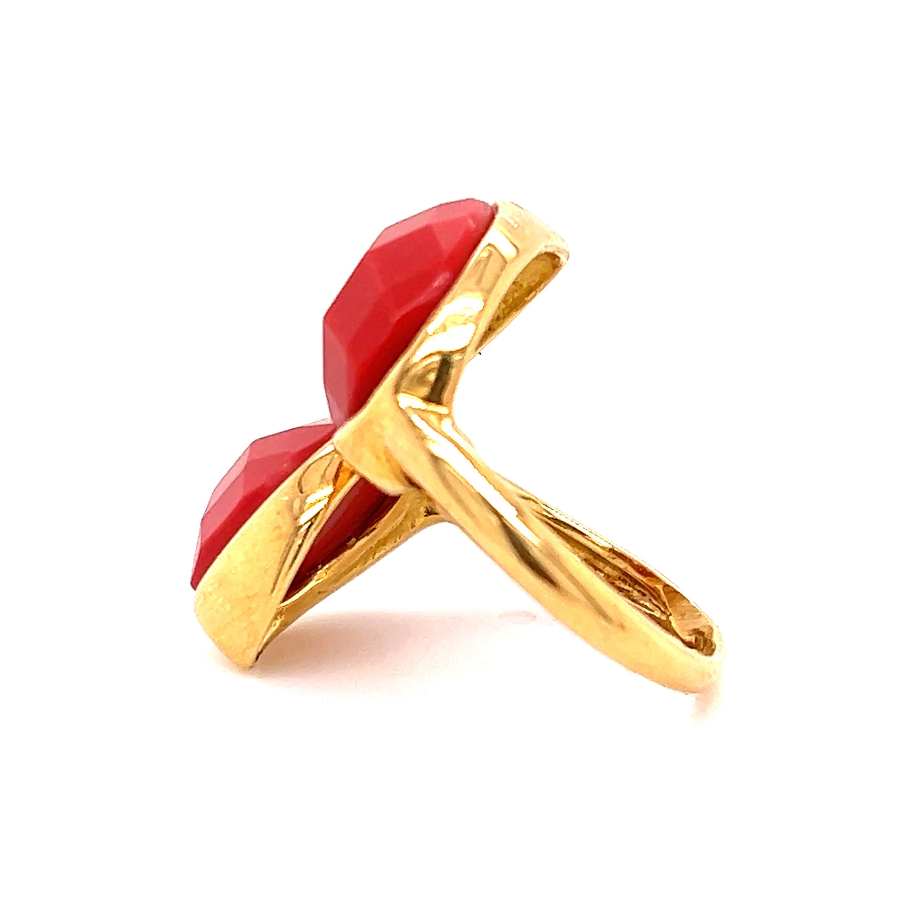 Women's Contemporary Serpent By-Pass Ring 18k Yellow Gold For Sale