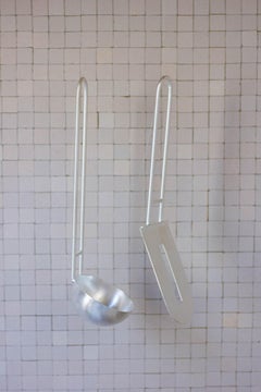 Serveur Contemporary A Silver Plated Set Handcrafted in Italy by Natalia Criado