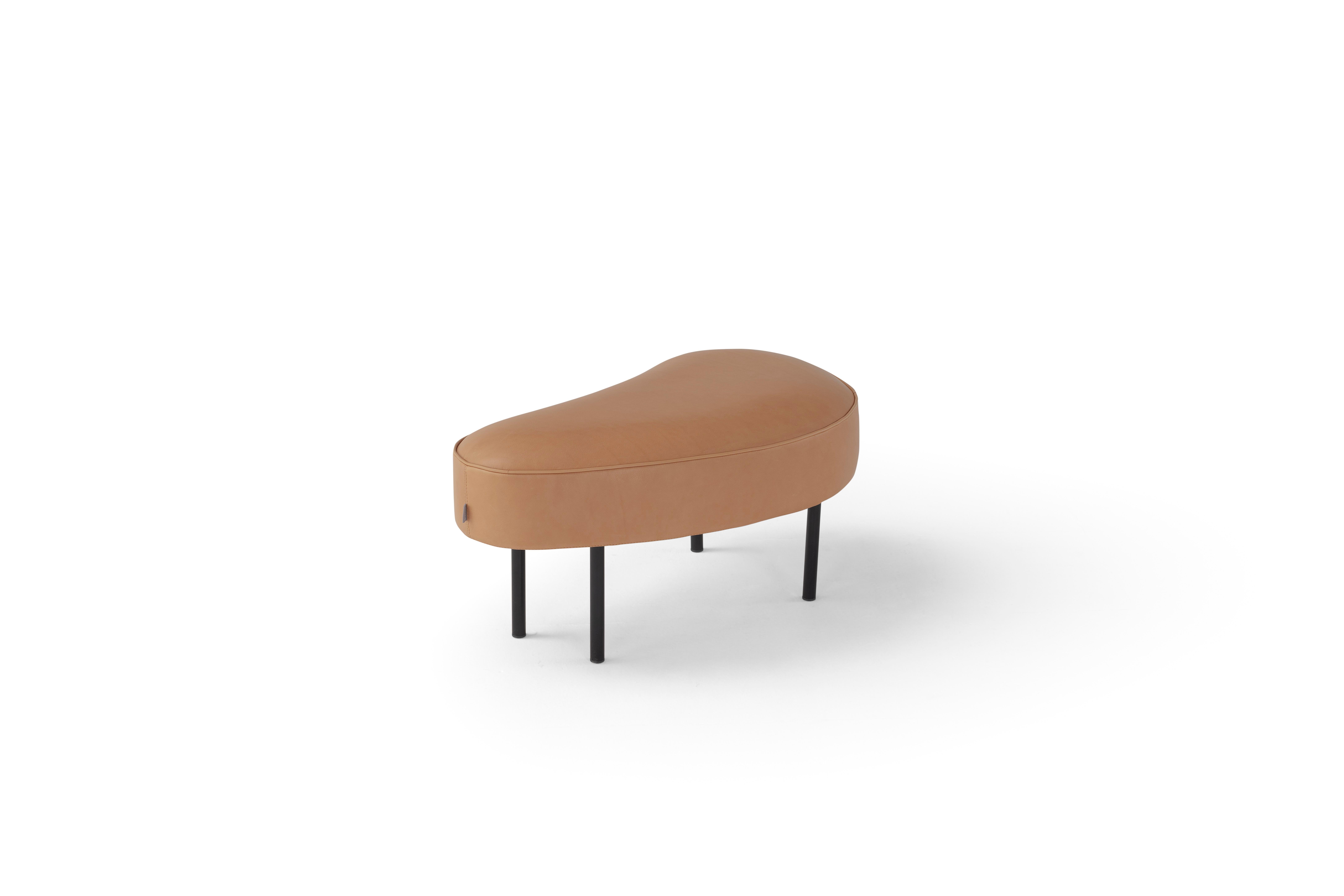 Contemporary Set 'Isola' by Amura Lab, Armchair + Ottoman, Leather Daino 01 In New Condition For Sale In Paris, IDF