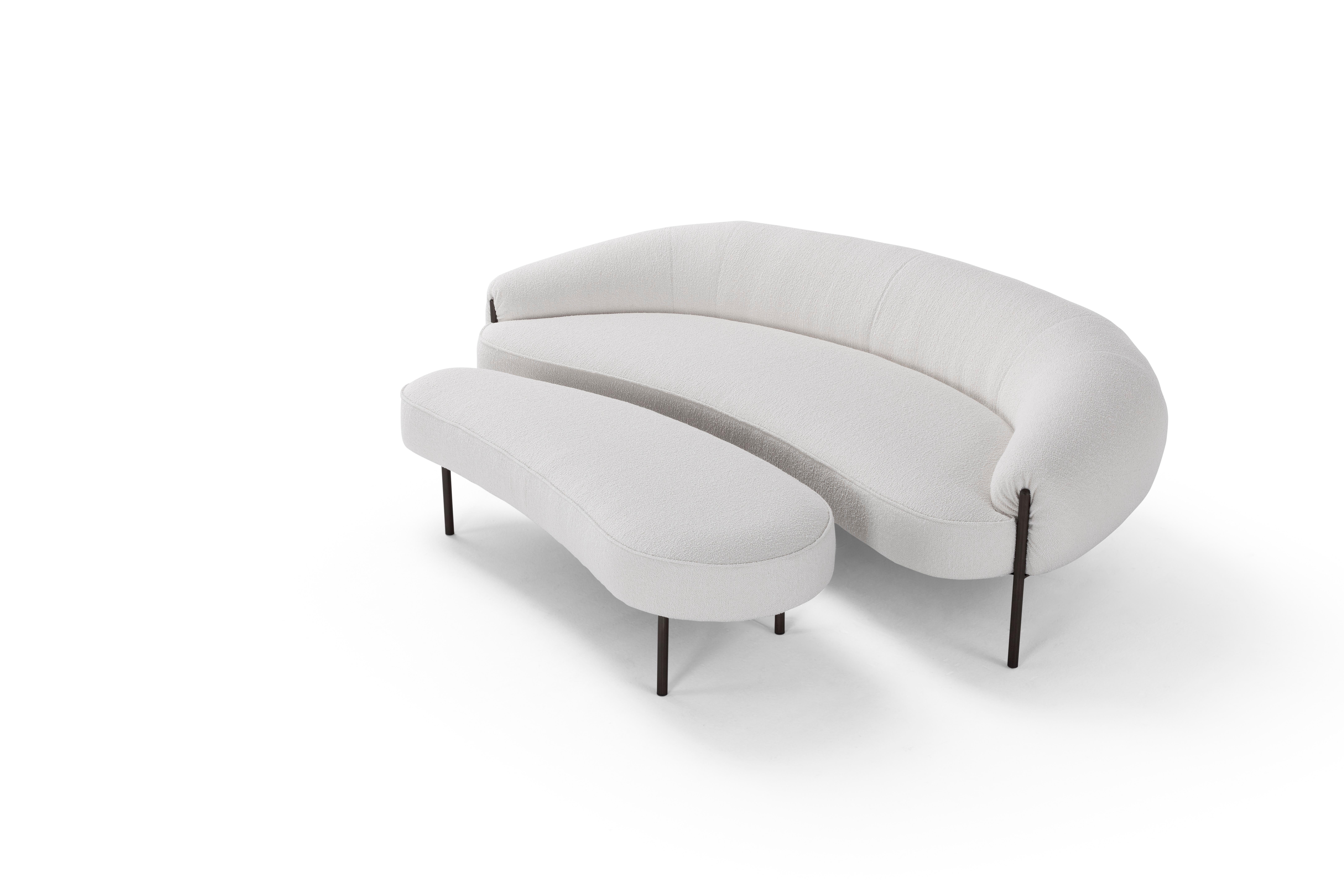 Contemporary Set 'Isola' by Amura Lab, Sofa + Ottoman For Sale 4