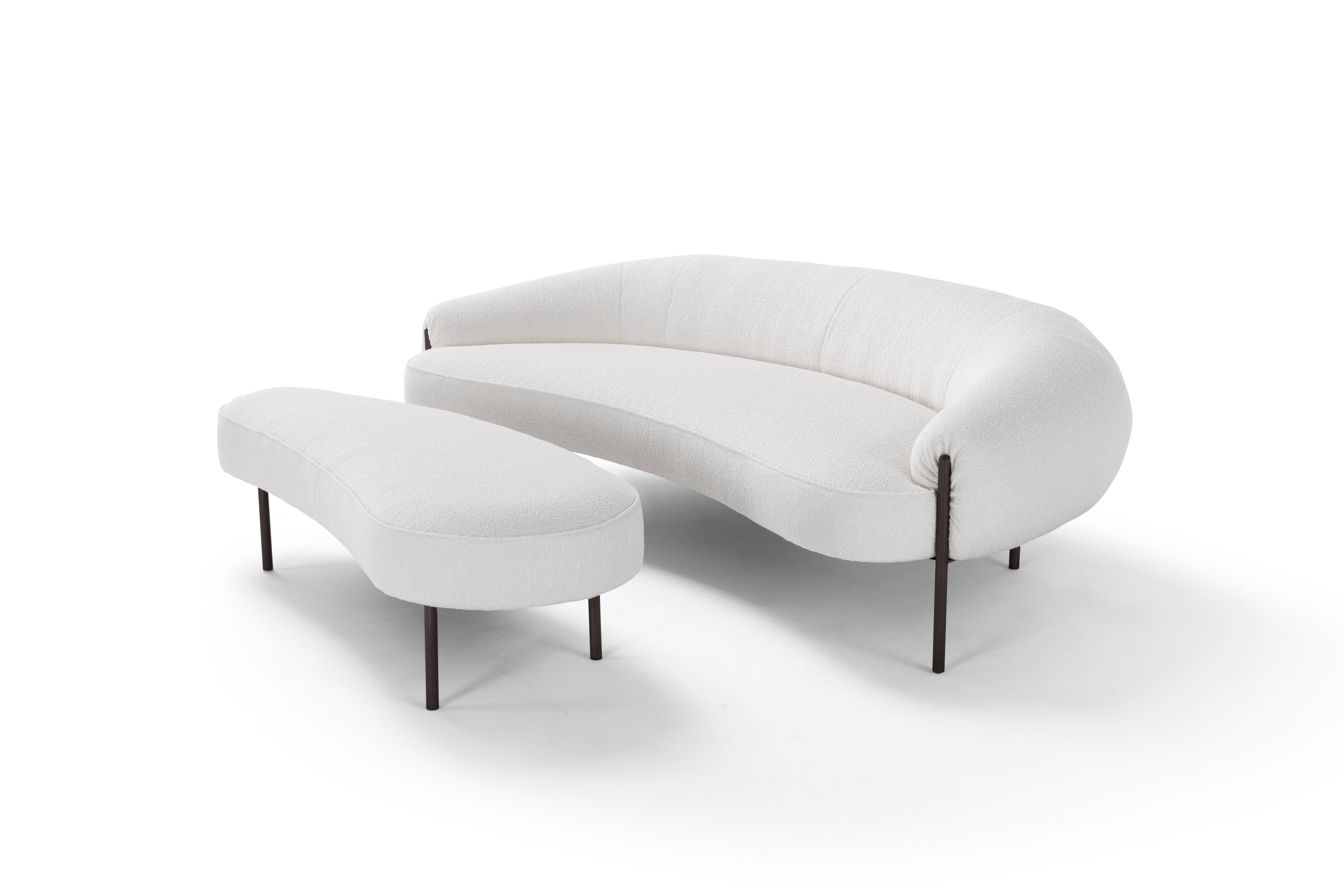 Organic Modern Contemporary Set 'Isola' by Amura Lab, Sofa + Ottoman For Sale