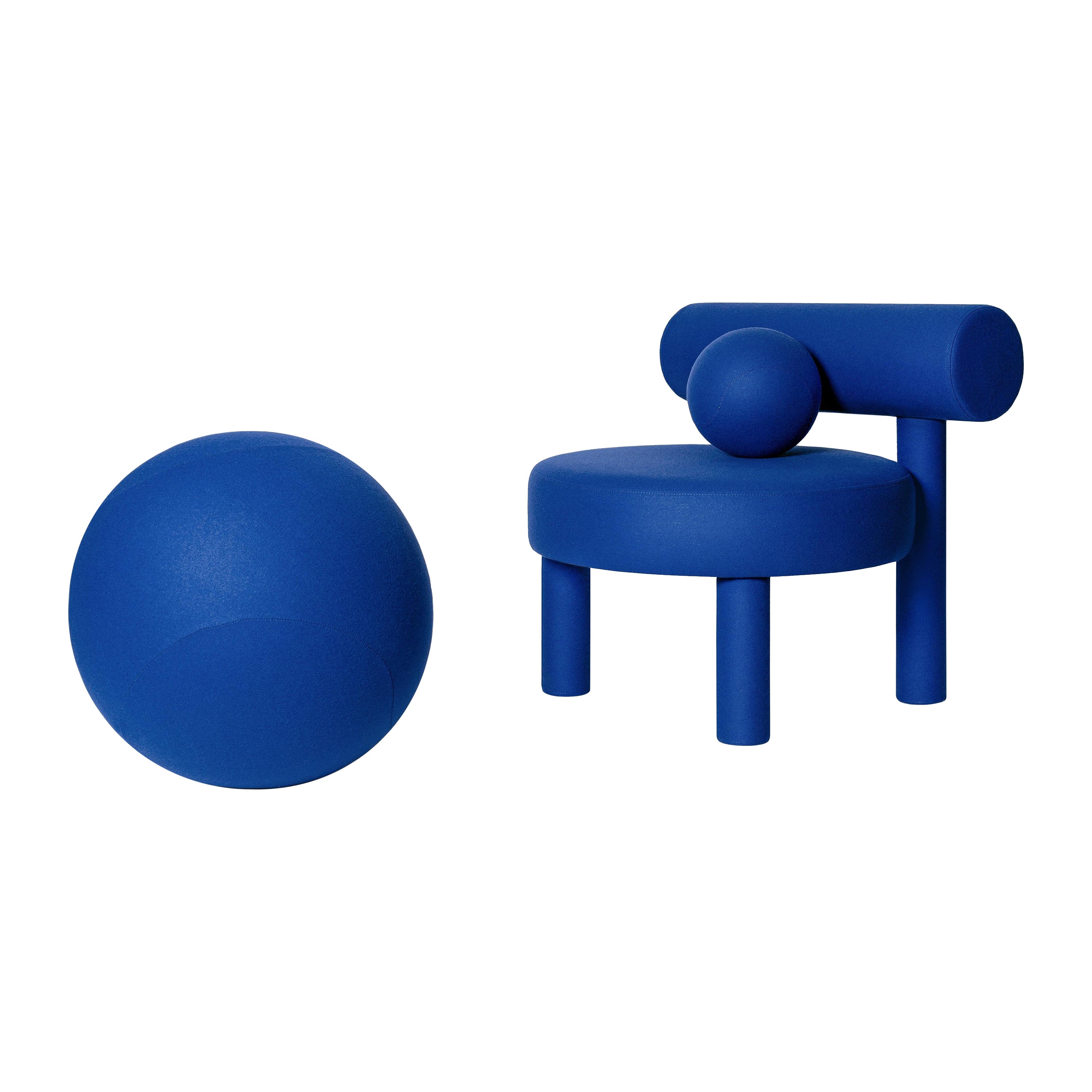 Ensemble contemporain Chaise basse Gropius CS1, petit coussin + pouf, NOOM