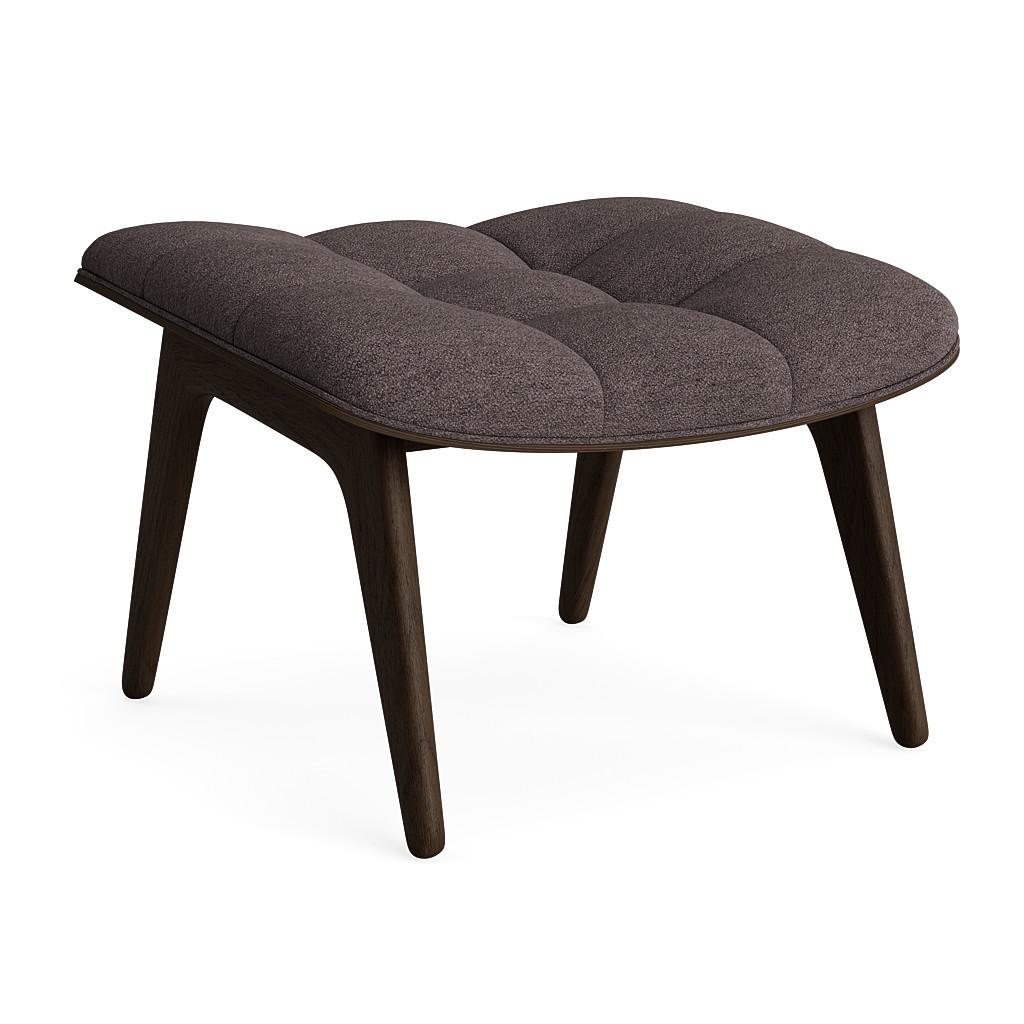 Danish Contemporary Set 'Mammoth', Chair + Ottoman, Dark Smoked Oak, Barnum Bouclé 11 For Sale