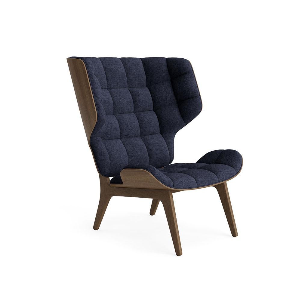 Scandinavian Modern Contemporary Set 'Mammoth', Chair + Ottoman, Light Smoked Oak, Barnum Bouclé 19 For Sale