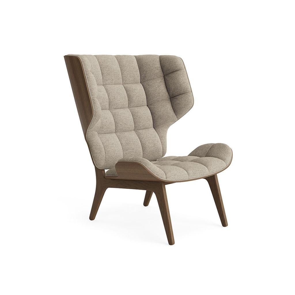Scandinavian Modern Contemporary Set 'Mammoth'', Chair + Ottoman, Light Smoked Oak, Barnum Bouclé 3 For Sale