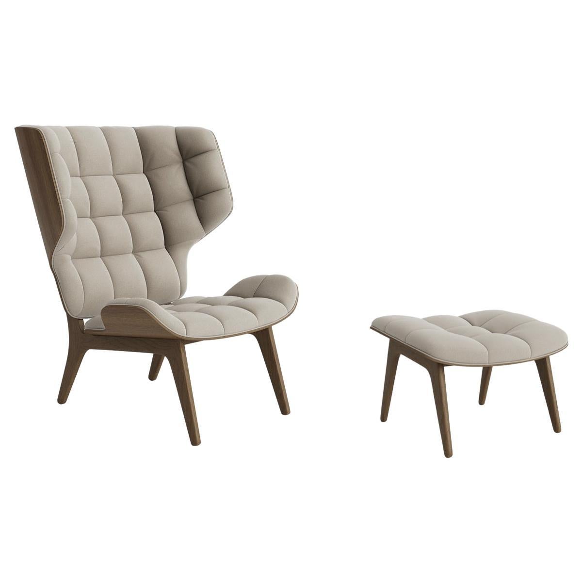 Contemporary Set 'Mammoth', Chair + Ottoman, Light Smoked Oak, Fame For Sale