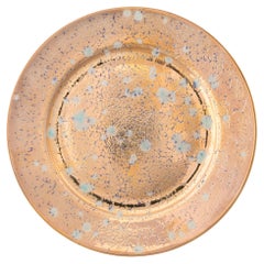 Set Contemporáneo de 2 Platos con Borde de Pan Vajilla de Porcelana Dorada Pintada a Mano