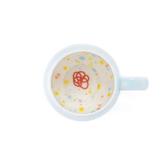 Contemporary Set of 2 Chubby Mugs Hand Painted Porcelain Multicolor Gold