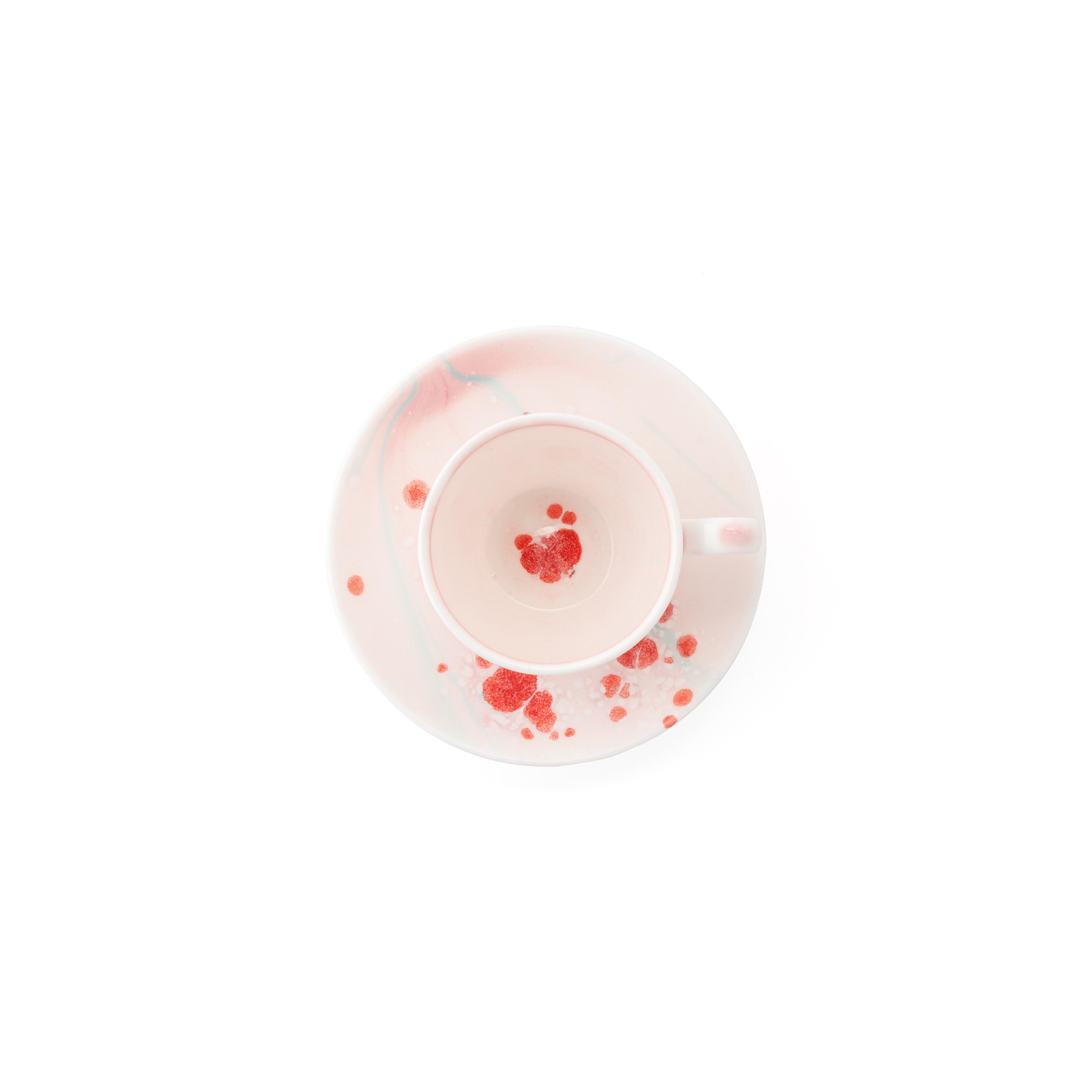 Handcrafted in Italy from the finest porcelain, this coffee cup and saucer from the Berry Collection has a warm, berry-like enamel decoration painted in dots, drips and strokes that give it a fresh and dynamic appearance.

Set of 2 coffee cups and