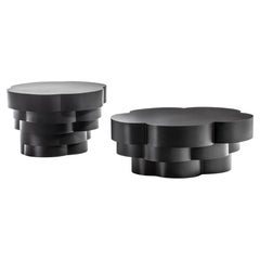 Contemporary Set of 2 Coffee Table Crafted from Hand-Bent Strips of Sheet Steel