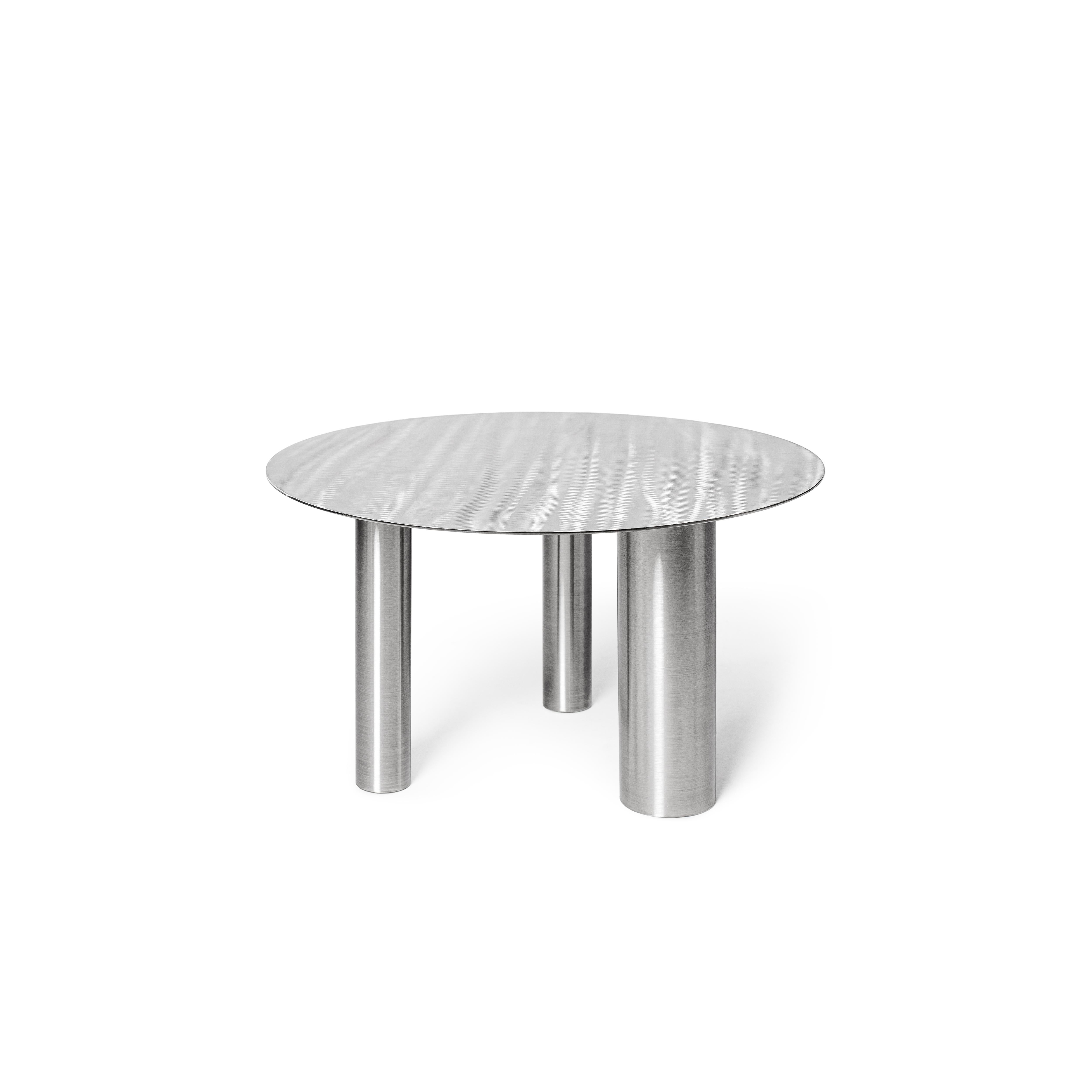 Contemporary Set of 2 Coffee Tables 'Brandt Cs1' by Noom, Stainless Steel For Sale 3