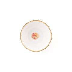 Contemporary Set of 2 Fruit Bowls Gold Hand Painted Porcelain Tableware