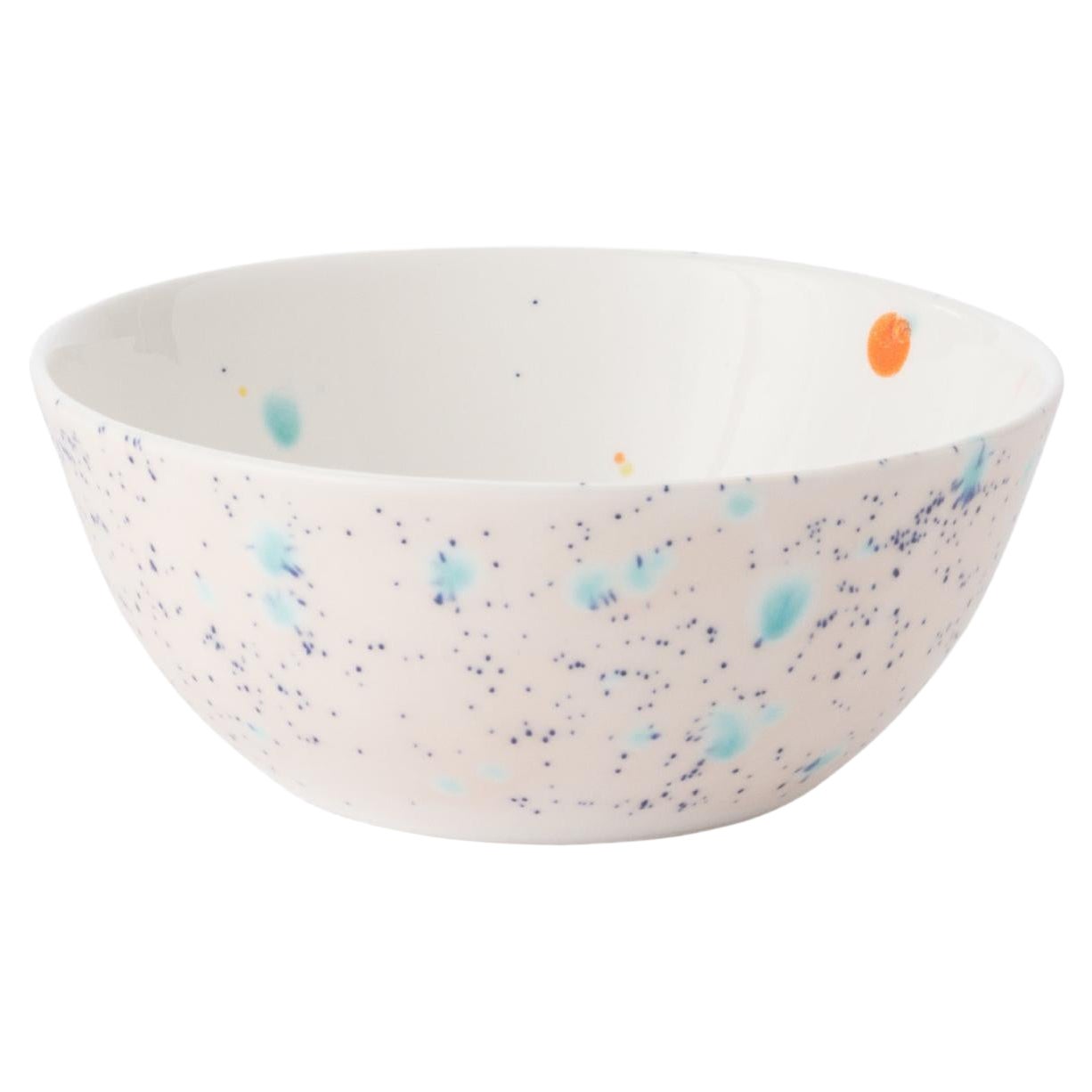 Contemporary Set of 2 Fruit Bowls Hand Painted Porcelain Tableware
