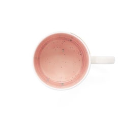 Contemporary Set of 2 Large Mugs Hand Painted Porcelain Pink Gold