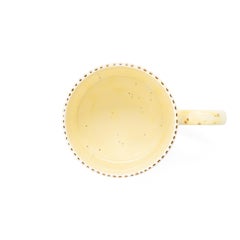 Contemporary Set of 2 Large Mugs Hand Painted Porcelain Yellow Gold