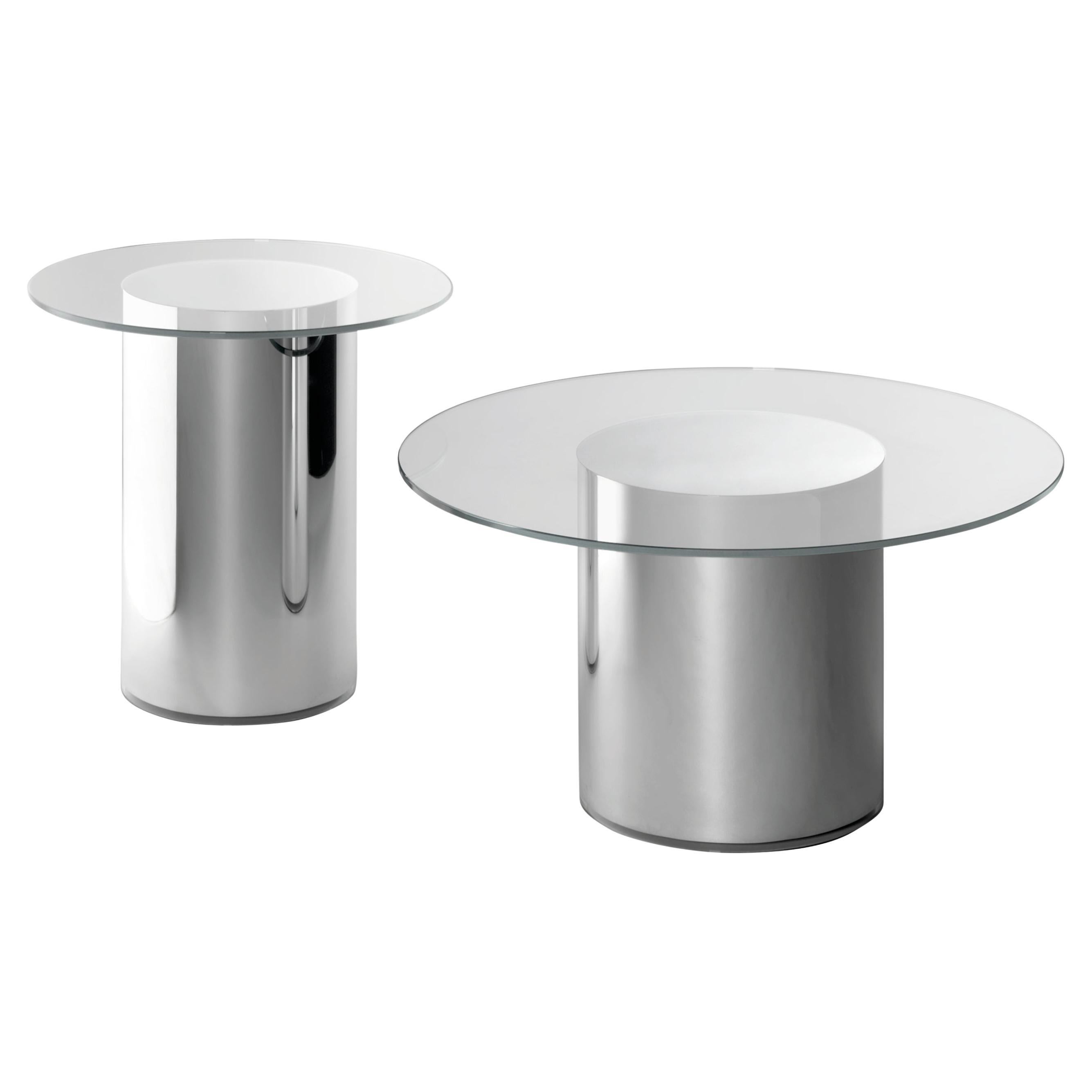 Contemporary Set of 2 Side Tables '2001' by Ramon Ubeda and Otto Canalda