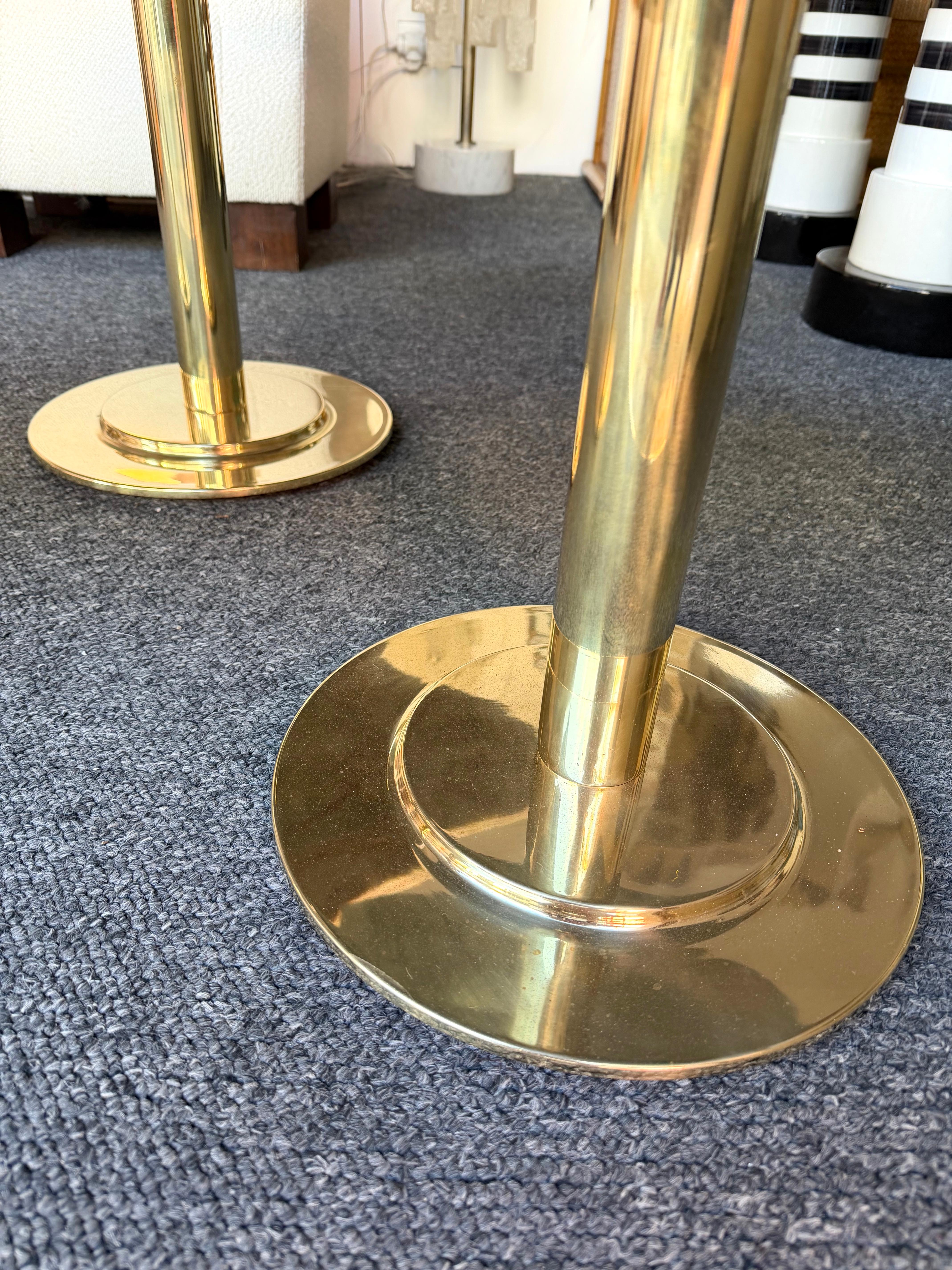 Contemporary Set of 3 Brass and Marble Nesting Tables, Italy For Sale 2