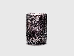 Contemporary Set of 4 Black and White Murano Glasses