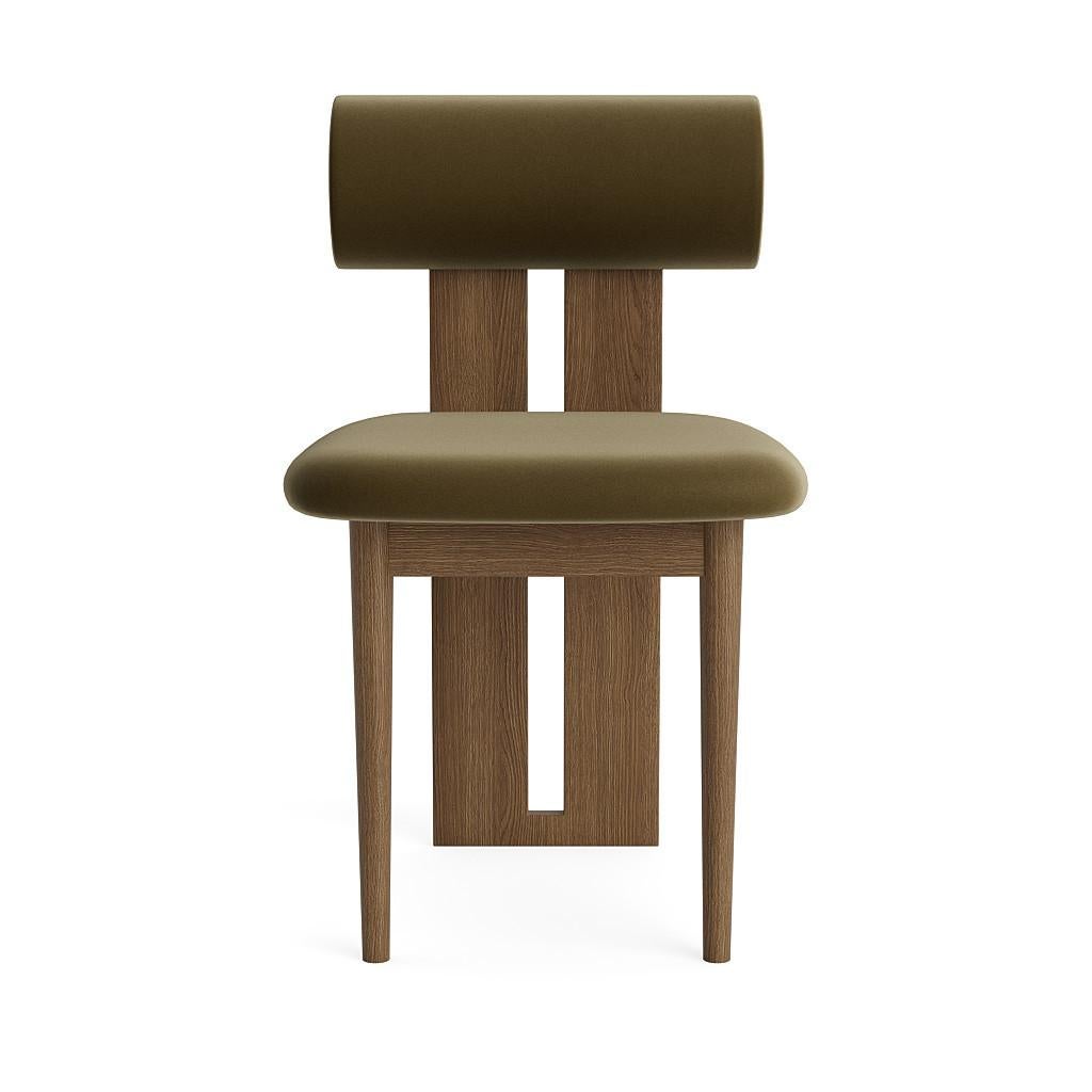 Contemporary Set of 4 Chairs 'Hippo' by Norr11, Light Smoked Oak, Velvet, Olive For Sale 4
