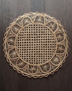 Contemporary Set of 6 Handwoven Natural Rattan Placemats