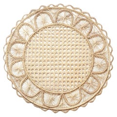 Contemporary Set of 6 Handwoven Natural Rattan Placemats