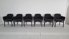 Set contemporaneo di 6 poltrone Knoll Studio Krusin 016 in lana color antracite