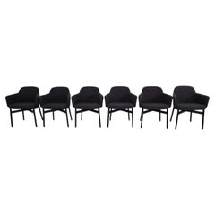 Contemporary Set of 6 Knoll Studio Krusin 016 Armchairs in Charcoal Wool