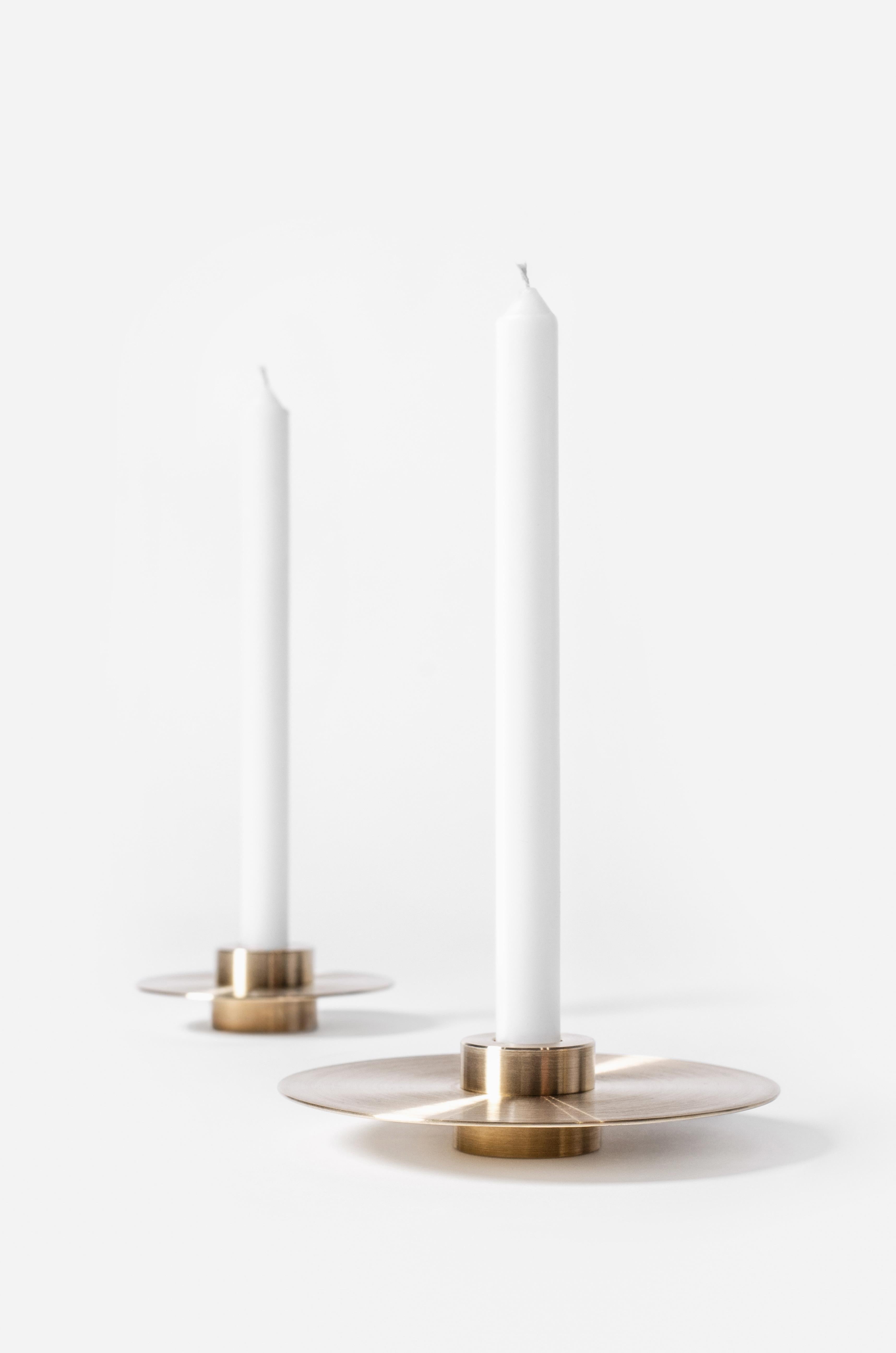 Contemporary Set of 7 Candleholders 'ORB CS1' by Noom, Brass For Sale 2