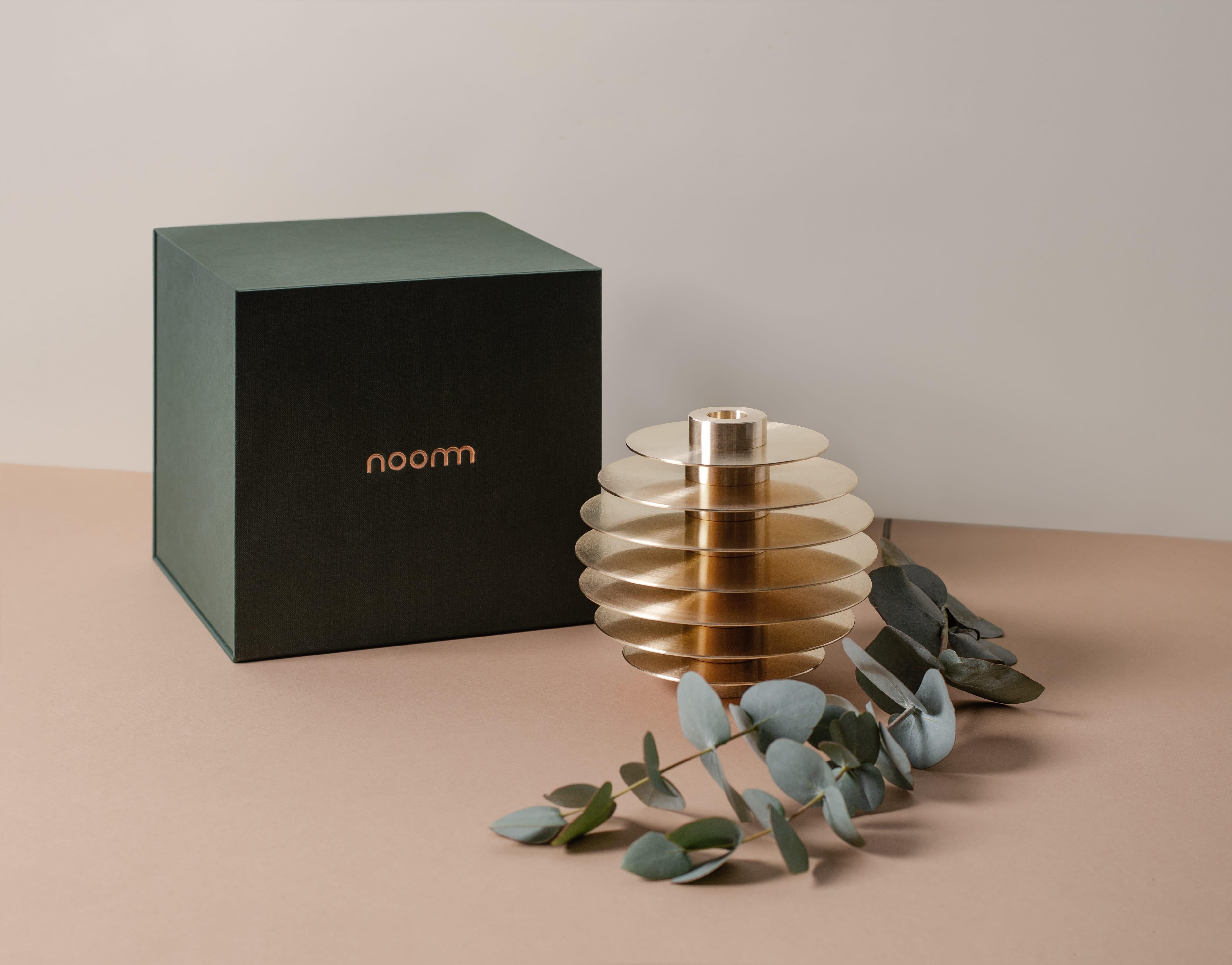 Contemporary Set of 7 Candleholders 'ORB CS1' by Noom, Brass For Sale 3