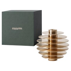 Contemporary Set of 7 Candleholders 'ORB CS1' by Noom, Brass