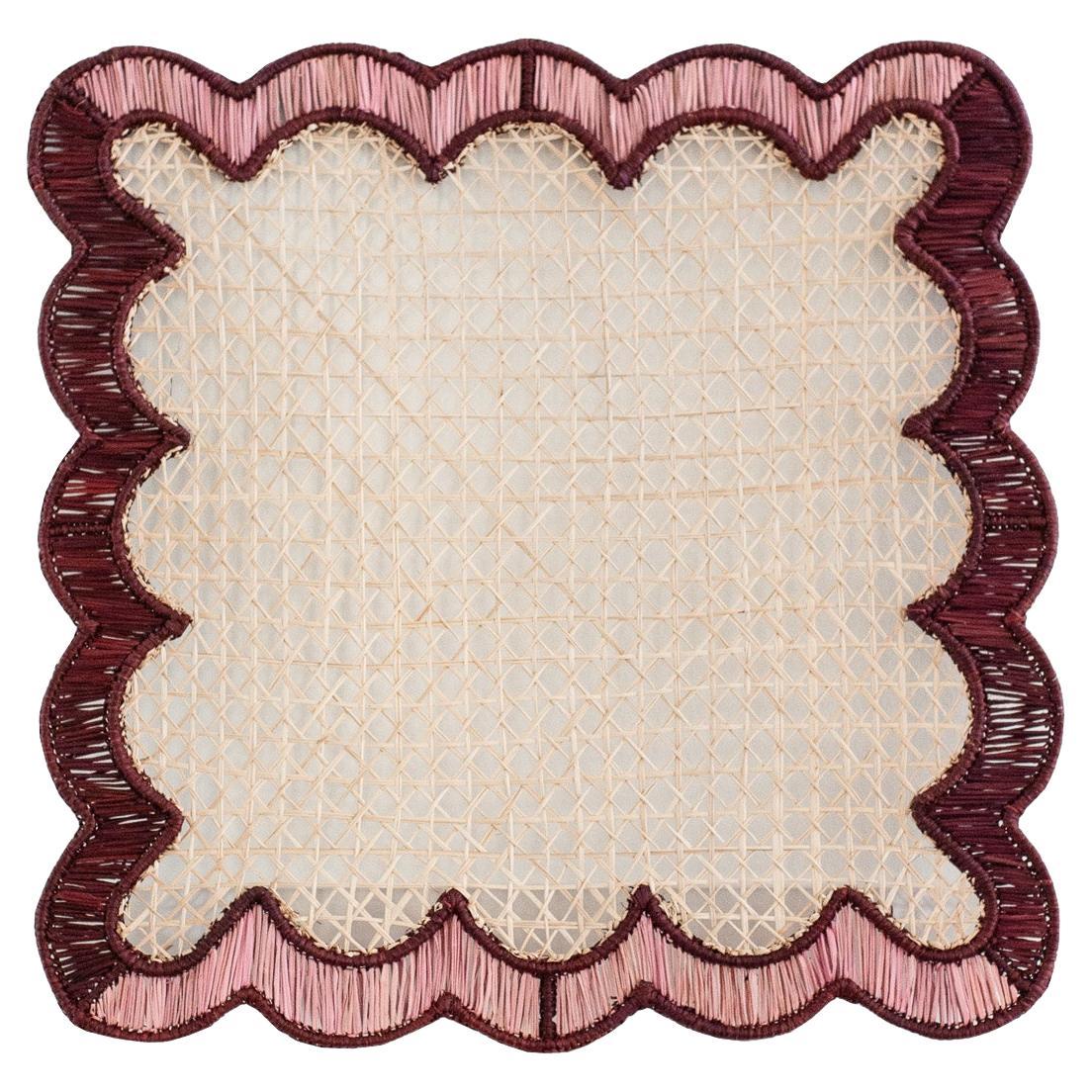 Set di 8 tovagliette contemporanee in rattan naturale intrecciato a mano con le onde