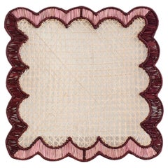 Set di 8 tovagliette contemporanee in rattan naturale intrecciato a mano con le onde