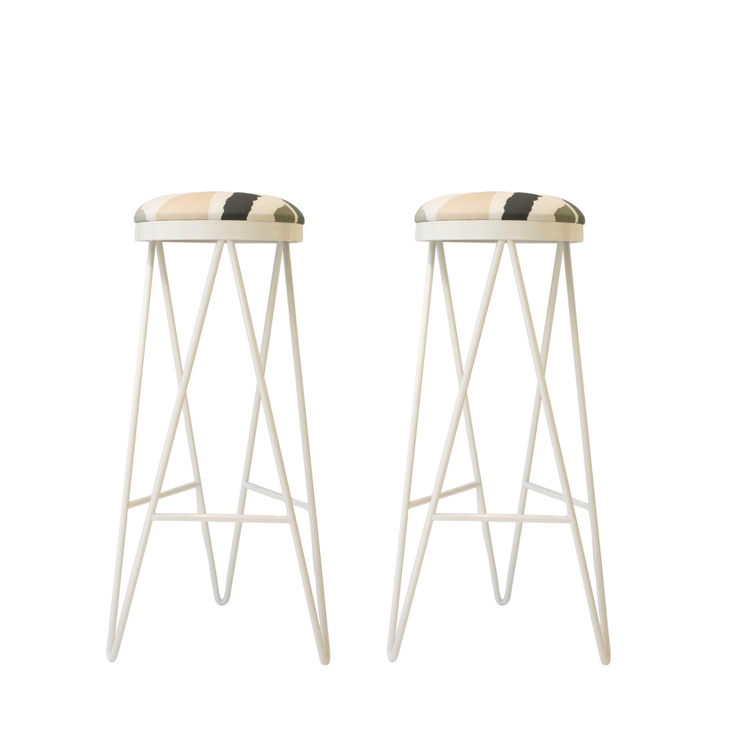 Contemporary Set of 8 Steel Stool Designed by IKB191 Studio , Spain, 2022 For Sale 1